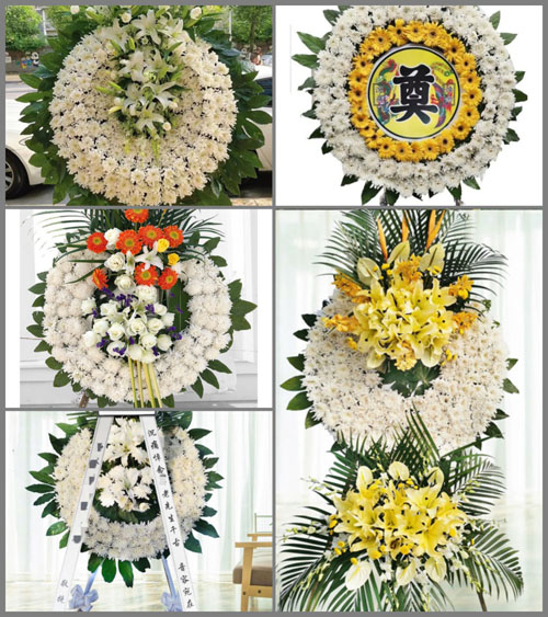 四川成都彭州市天彭镇牌坊村花圈速递